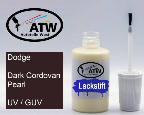 Dodge, Dark Cordovan Pearl, UV / GUV: 20ml Lackstift, von ATW Autoteile West.